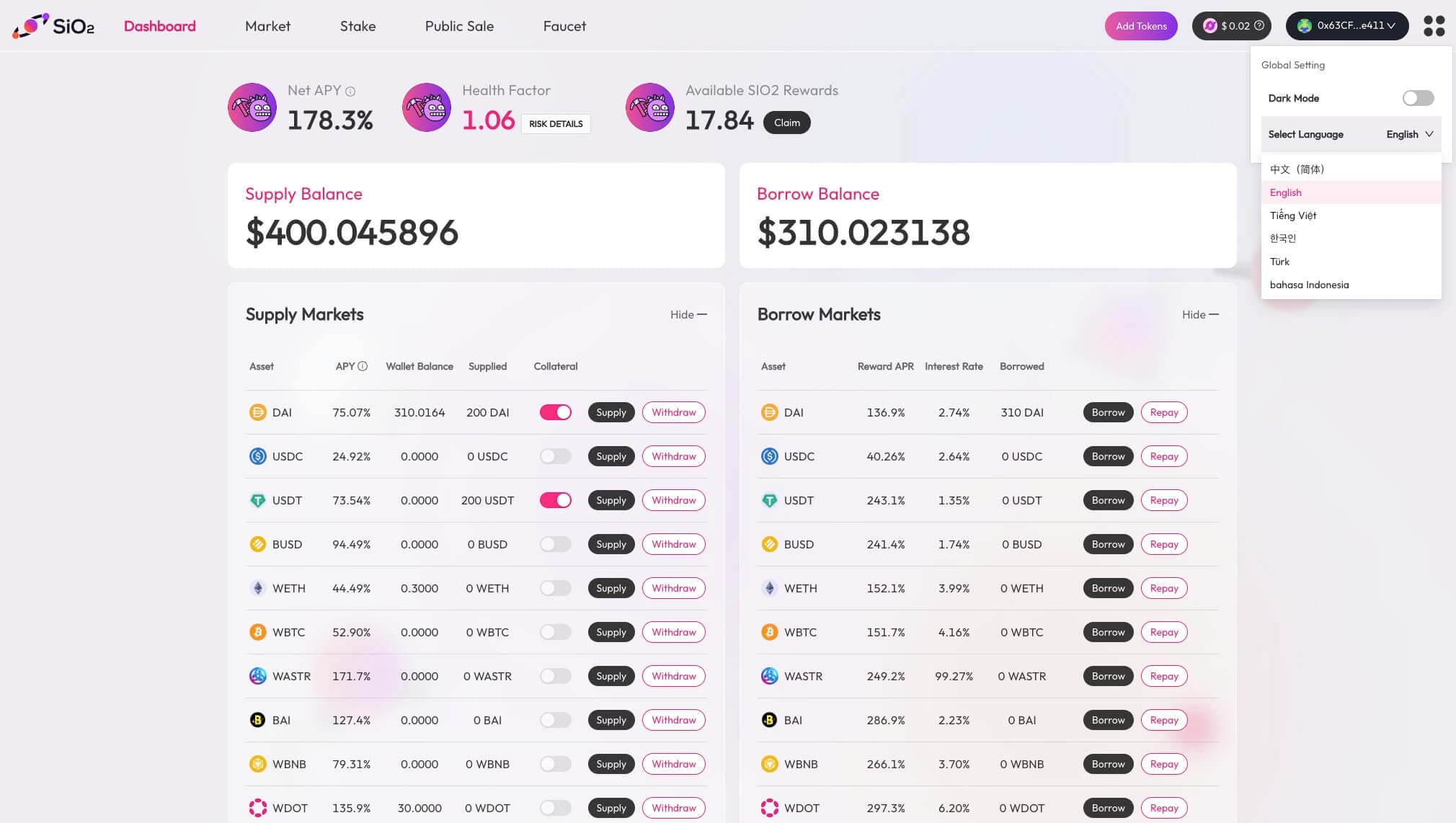 Sio2 — Token Staking & Governance